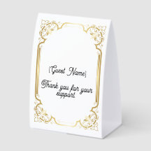 Eleganter Gold Wohltätigkeits-Fundraiser-Tisch-Ten