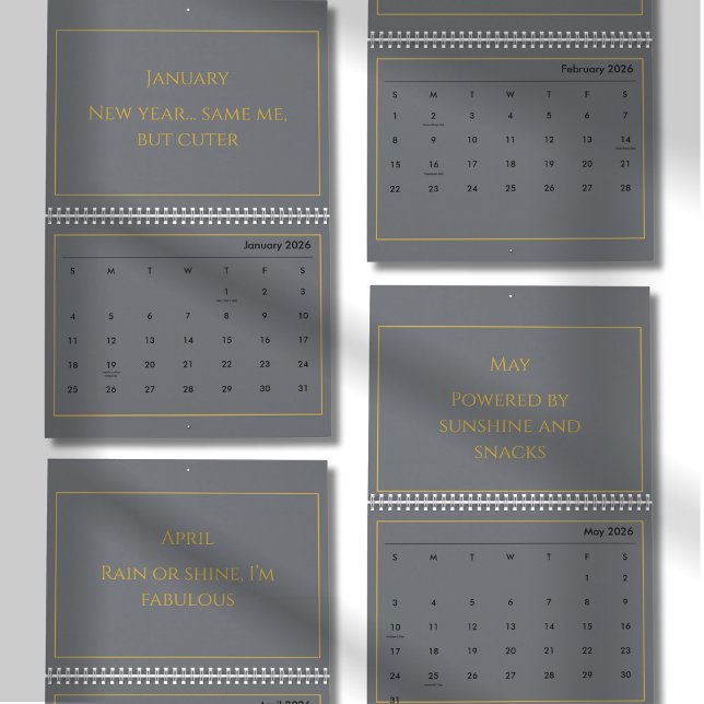 Eleganter Gold-Zitat-Kalender 2026 Kalender (Von Creator hochgeladen)