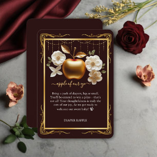 Eleganter Goldapfel mit unserer Eye Baby Dusche Begleitkarte
