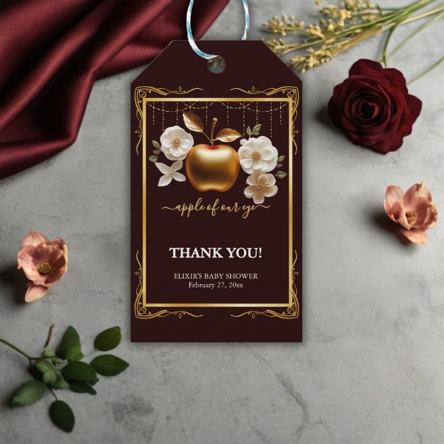 Eleganter Goldapfel mit unserer Eye Baby Dusche Geschenkanhänger (Von Creator hochgeladen)