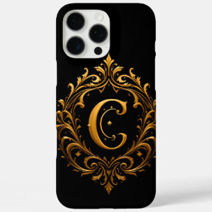 Eleganter Goldbrief C mit floralen Dekorationen iPhone 16 Pro Max Hülle