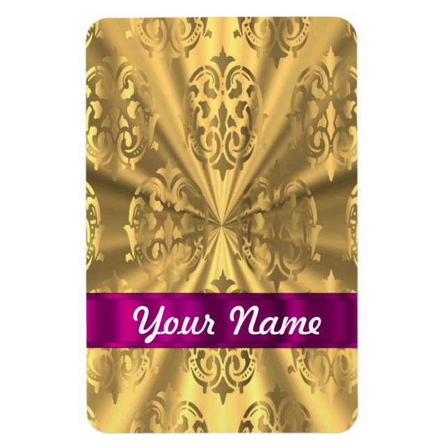 Eleganter Golddamast Magnet (Vertikal)