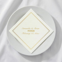 Eleganter Goldeffekt Braut und Groom Hochzeitsnapk