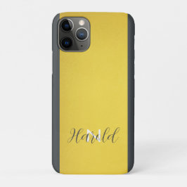 Eleganter Golden Brushed Metal Monogram Name Case-Mate iPhone Hülle