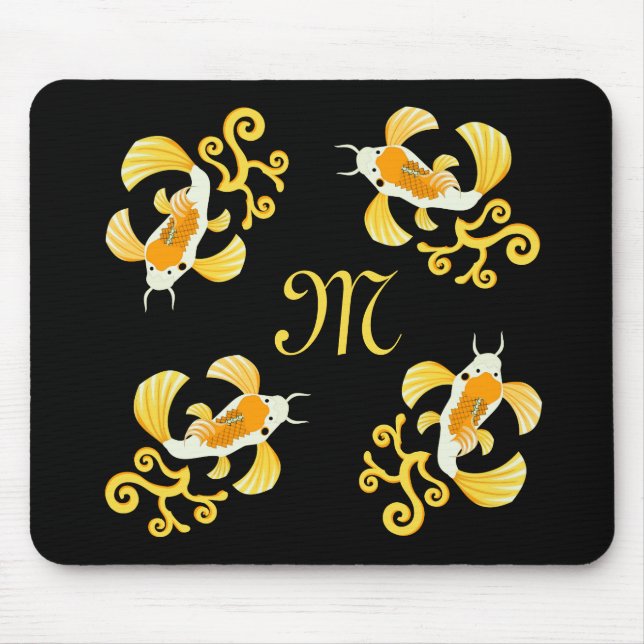 Eleganter Golden Koi Butterfly Fisch Mousepad (Vorne)