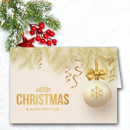 Eleganter Golden Ribbon Snowflake Bulb Familienurl