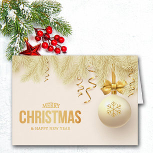 Eleganter Golden Ribbon Snowflake Bulb Familienurl