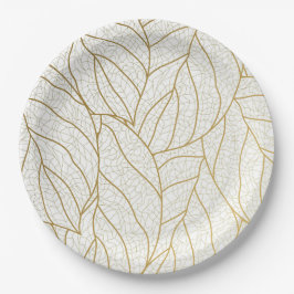 Eleganter Goldene Blattspass Pappteller