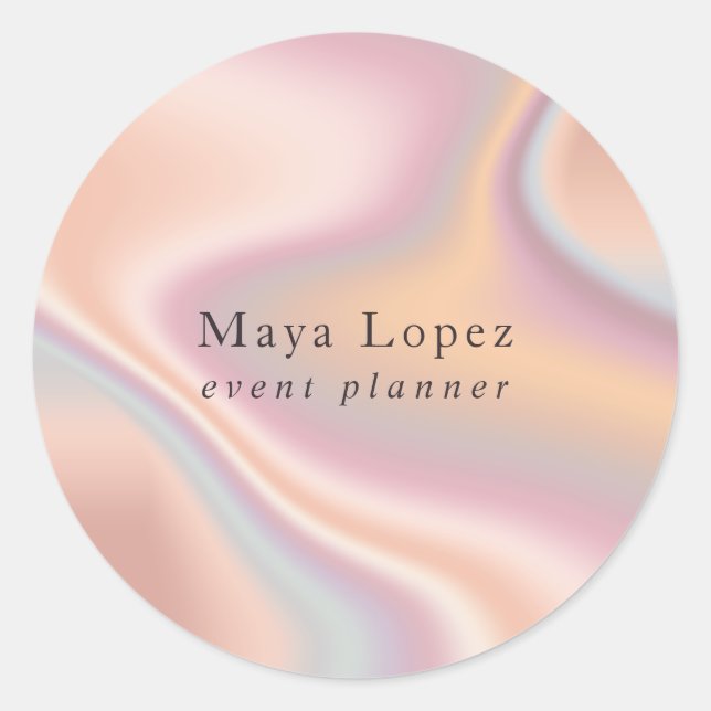 Eleganter Goldene holografischer Veranstaltungspla Runder Aufkleber (Vorderseite)