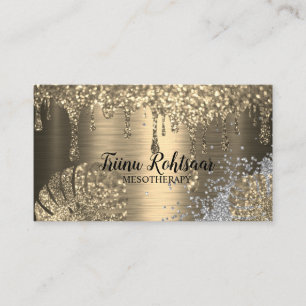 Eleganter goldener abstrakter Bokeh-Glitter-Schimm Visitenkarte