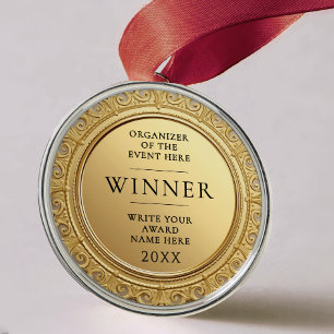 Eleganter Goldener Auszeichnungsgewinner-Gala-Prei Ornament Aus Metall