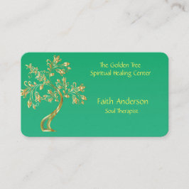 Eleganter Goldener Baum Spirituelle Heilung Visitenkarte