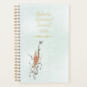 Eleganter goldener Blumenranken-Spiralplaner Planer