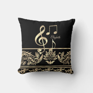 Eleganter goldener Blumenstrauß, Violinschlüssel,  Kissen