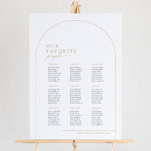 Eleganter goldener Bogen 9 Tische Willkommen Sitzp Poster