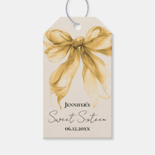 Eleganter Goldener Bogen Coquette Schrift Süße 16 Geschenkanhänger