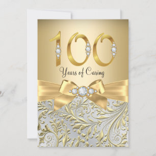 Eleganter goldener Bogen Diamant 100. Jubiläum Einladung