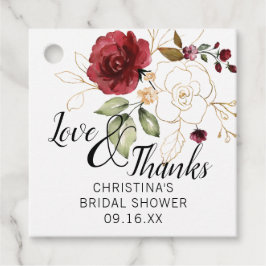 Eleganter goldener Burgund-Brautparty-Geschmack Geschenkanhänger