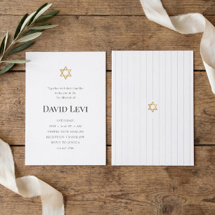 Eleganter goldener Davidstern, minimalistischer Ba Einladung