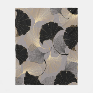 Eleganter goldener Ginkgo, Vintager Hintergrund. Fleecedecke