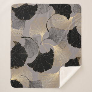 Eleganter goldener Ginkgo, Vintager Hintergrund. Sherpadecke