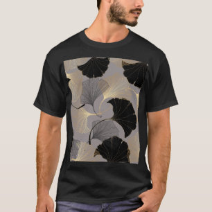 Eleganter goldener Ginkgo, Vintager Hintergrund. T-Shirt