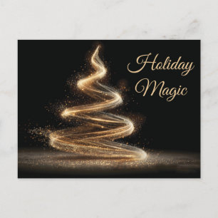 Eleganter goldener Glitter-Spiral-Weihnachtsbaum Postkarte