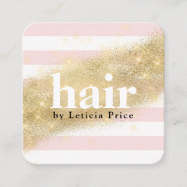 Eleganter goldener Glitzer Streifen Quadratische Visitenkarte