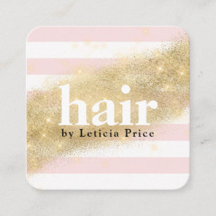 Eleganter goldener Glitzer Streifen Quadratische Visitenkarte