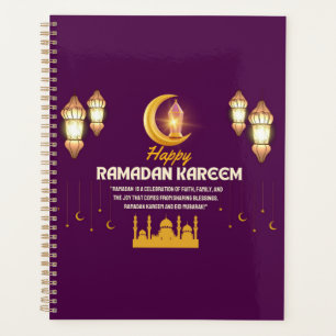 Eleganter goldener Halbmond Ramadan Mubarak Gruß Planer