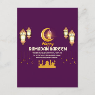 Eleganter goldener Halbmond Ramadan Mubarak Gruß Postkarte