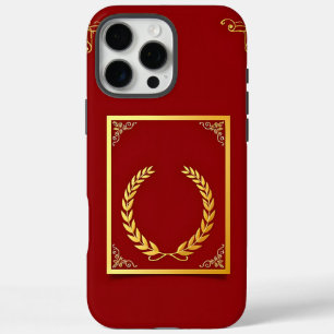 Eleganter Goldener Laurel in rechteckigem Rahmen iPhone 16 Pro Max Hülle