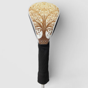 Eleganter goldener Lebensbaum - spirituelle Feier Golf Headcover