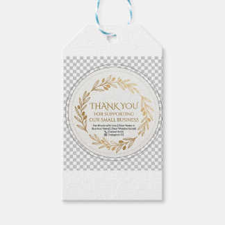 Eleganter Goldener Lorbeerkranz Danke für die Unte Geschenkanhänger