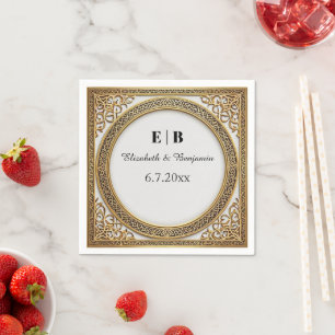 Eleganter Goldener Marokkanischer Rahmen Luxus Ara Serviette