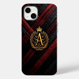 Eleganter goldener Monogrammbuchstabe A mit königl iPhone 14 Plus Hülle