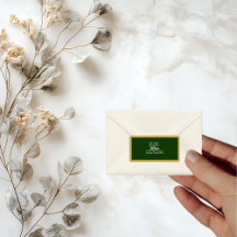 Eleganter Goldener Rahmen für grüne Rücksendeadres