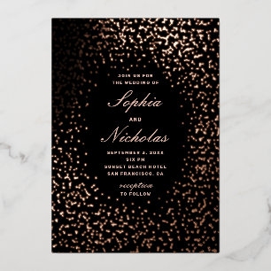 Eleganter goldener schwarzer Polka ist eine modern Folieneinladung