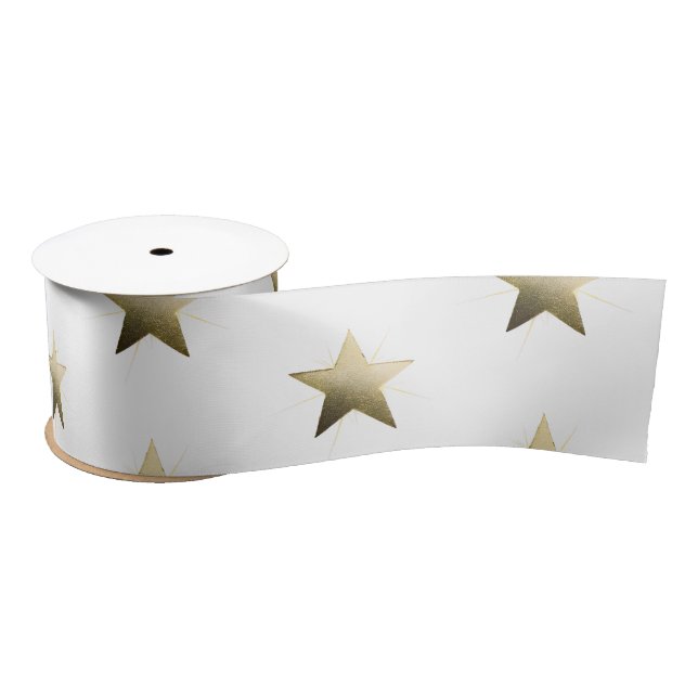 Eleganter Goldener Stern mit Minimalistischem Glan Satinband (Spule)