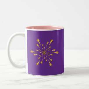 Eleganter Goldener Sternschnuppe-Schneeflocke Feue Zweifarbige Tasse