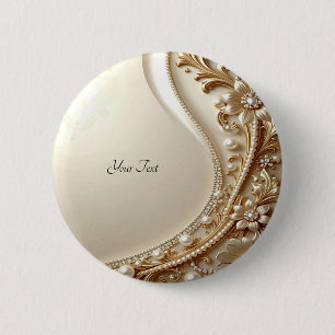 Eleganter goldener verzierter Blumenknopf Button