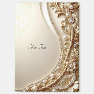 Eleganter goldener verzierter Blumenmagnet Magnet