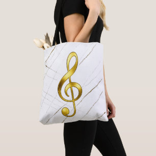 Eleganter goldener Violinschlüssel auf schwarzem M