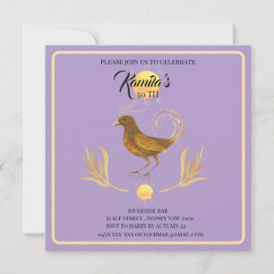 eleganter goldener Vogel Einladung