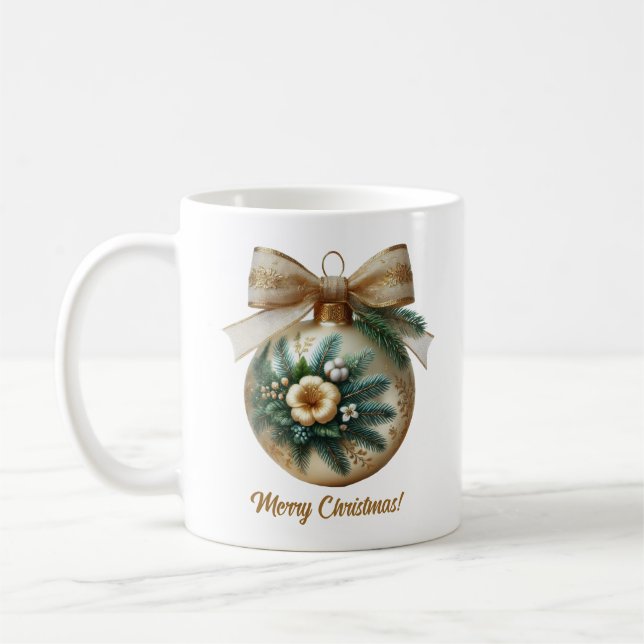 Eleganter goldener Weihnachtsbaumwolle Goldbug Kaffeetasse (Links)