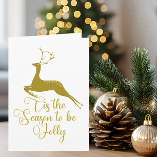 Eleganter Goldener Weihnachtsmann - Die Jahreszeit Karte