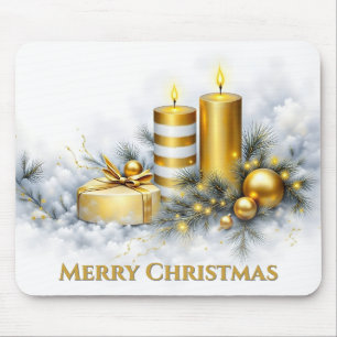 Eleganter goldener Weihnachtsschmuck Mousepad