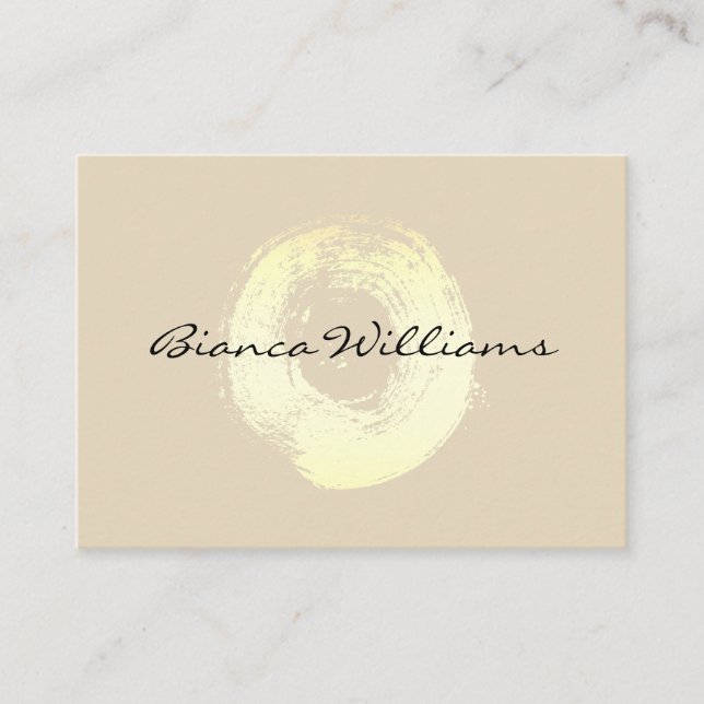 Eleganter goldfarbener Kreis (beige) Visitenkarte (Vorderseite)