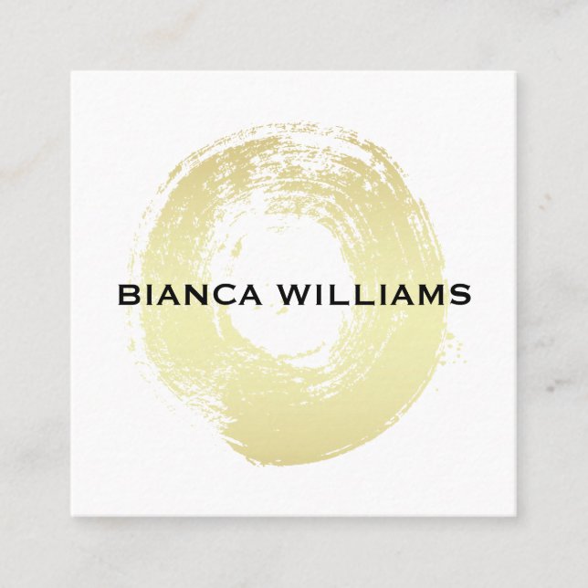 Eleganter goldfarbener Kreis Quadratische Visitenkarte (Vorderseite)