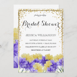 Eleganter goldfarbener Rahmen, Brautparty Einladung